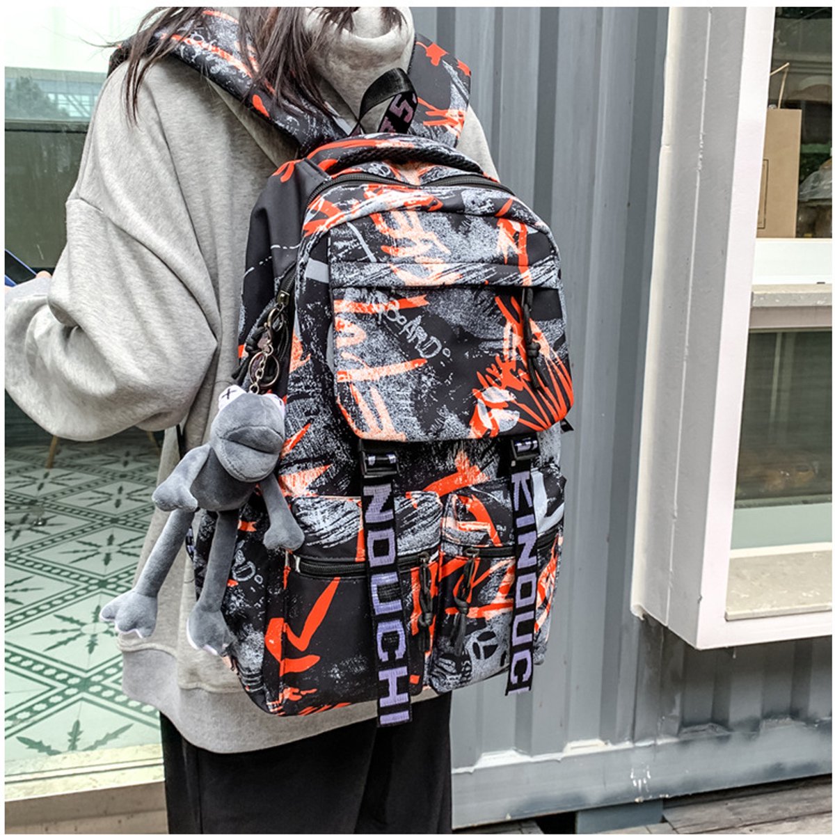 Grote rugzak/reistas/ruime outdoortas/stijlvolle laptoprugzak Oranje