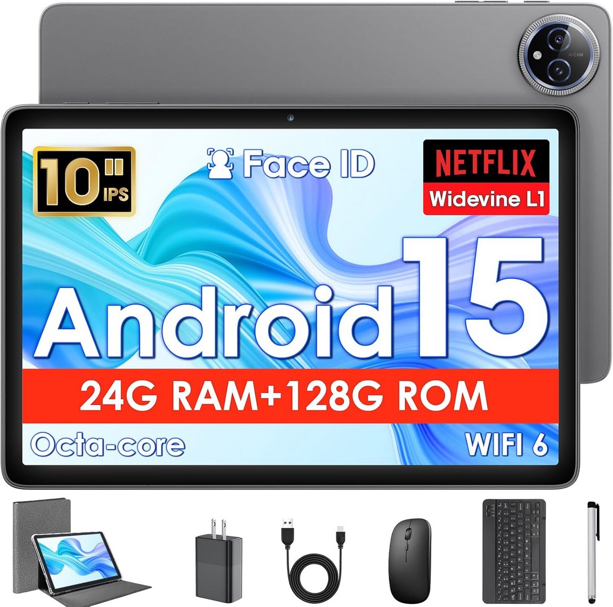 10 Inch Android Tablet met 10GB RAM, 128GB Opslag en Octa-Core Processor