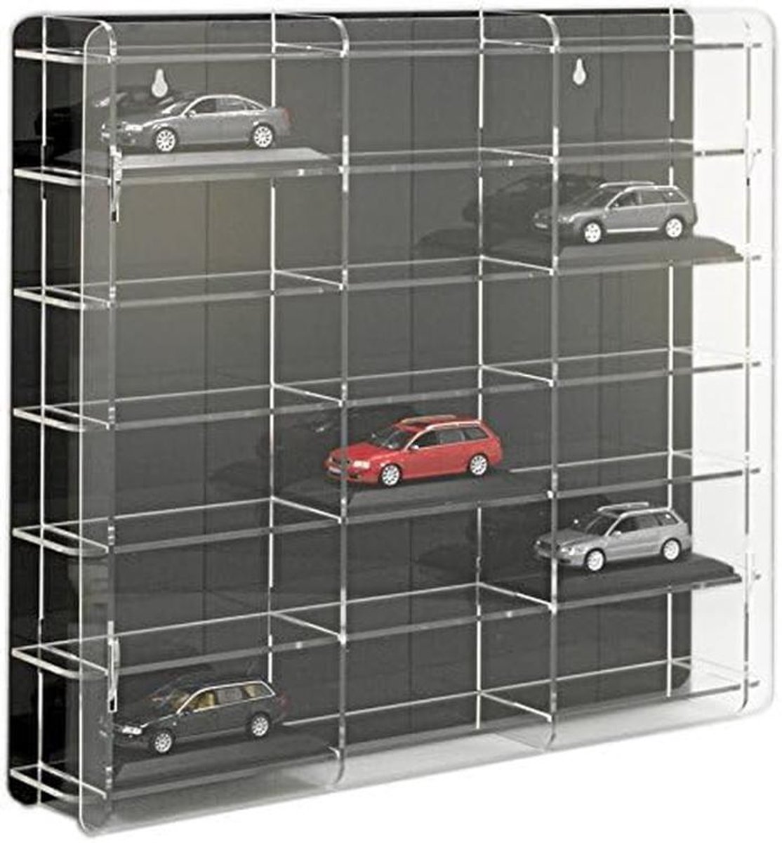 Wandvitrine voor 1/43 en 1/64 Modelauto's met Zwart Achterpaneel
