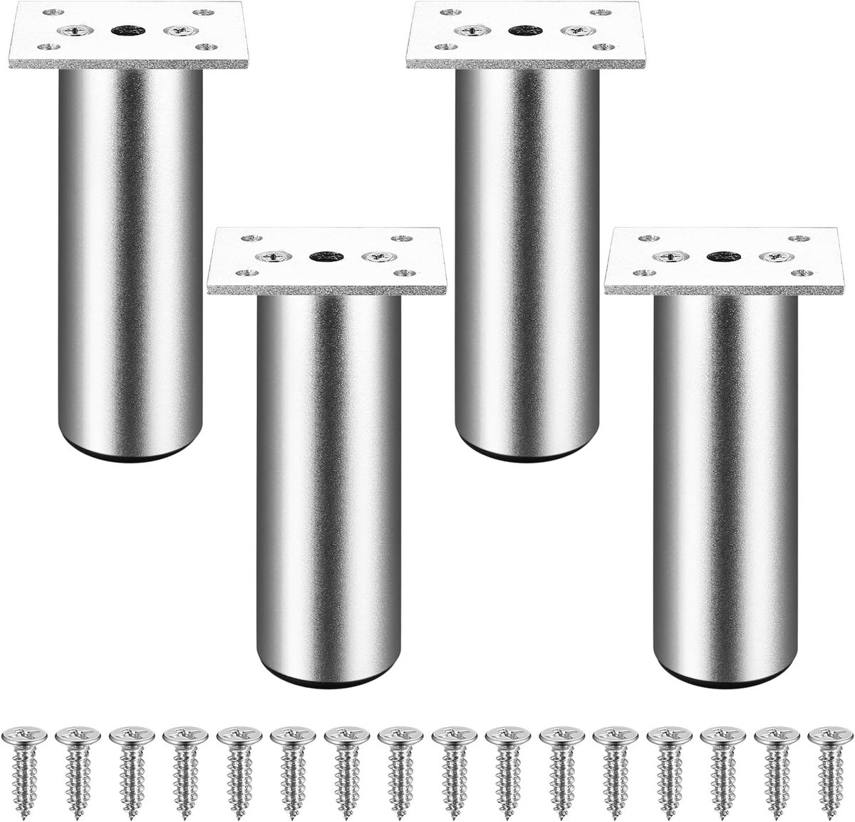 Meubelpoten - bankpoten - stoelpoten - meubelpoten set van 4 - meubelpoten zilver - Tafelpoten van Aluminiumlegering - 120mm - van Imperatoris