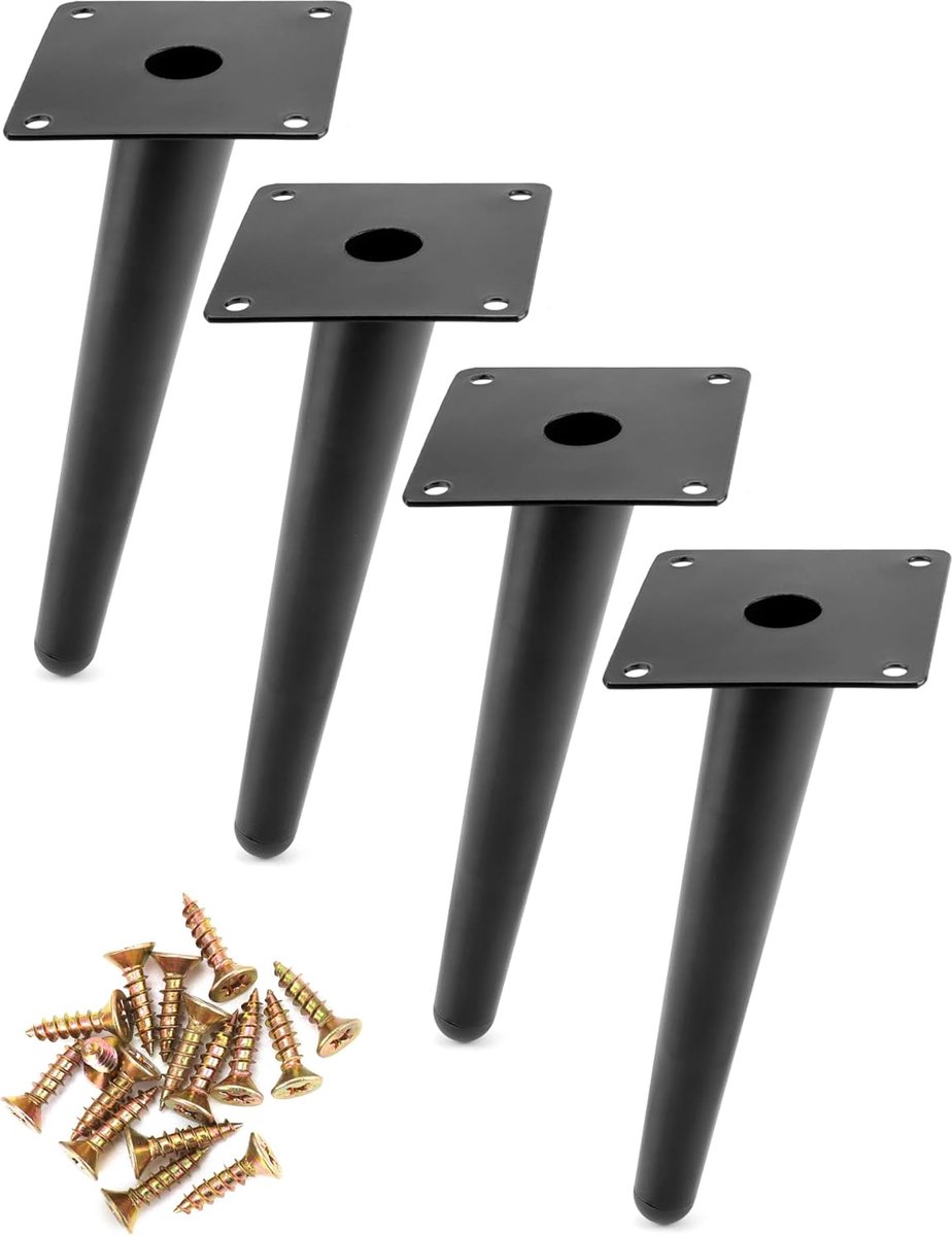 Meubelpoten - bankpoten - stoelpoten - meubelpoten set van 4 - meubelpoten zwart - Tafelpoten van Aluminiumlegering - 20cm - van Imperatoris