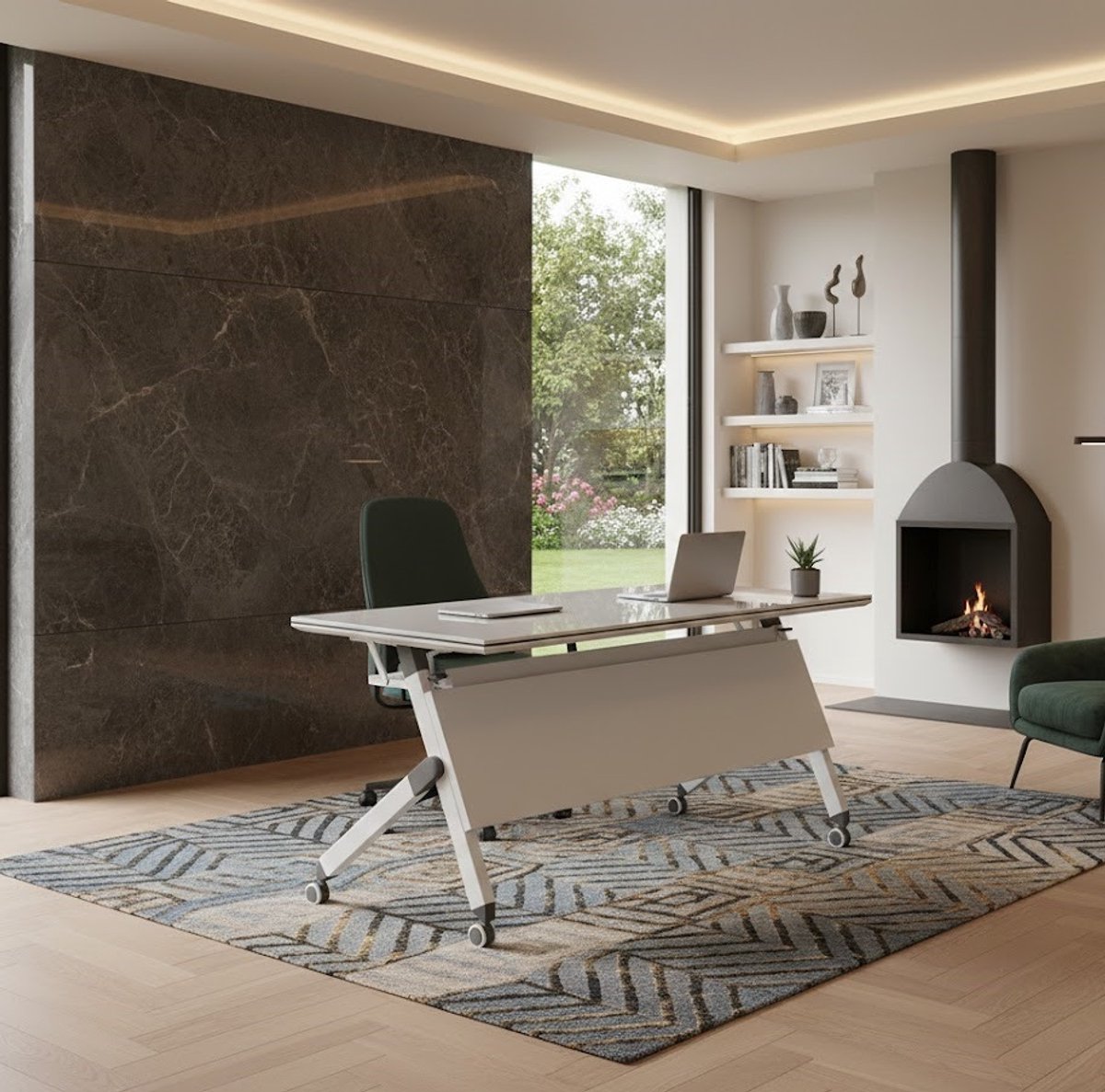 Vouwbare Mobiel Vergaderbord met Wieltjes – Flip-Top Trainingsbord voor Kantoor en Vergaderruimte – Flexibel Seminarbord – Casa Serena