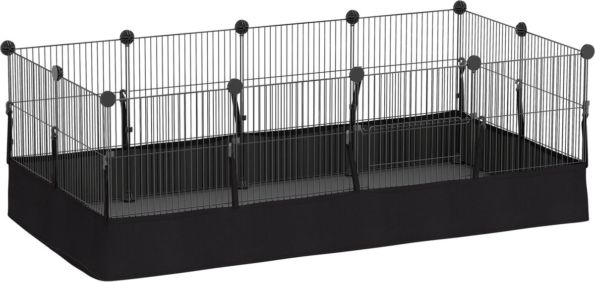 Pawhut Hok voor kleine dieren-Staal, Oxford-stof-120L x 60B x 40H cm-Zwart