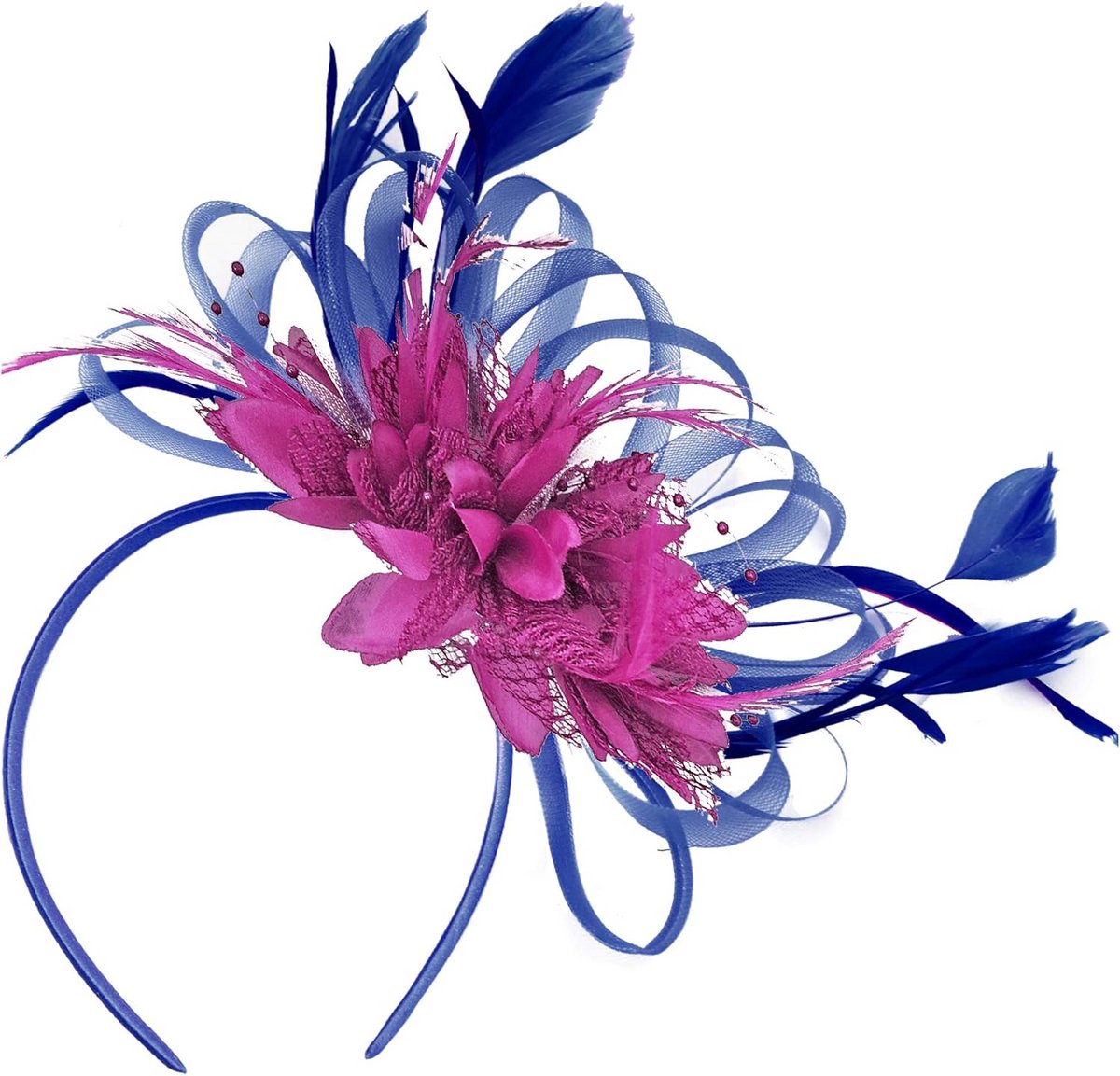 Elegante Haaraccessoire Hoofdband met Bloemen en Veren voor Feestjes en Bruiloften