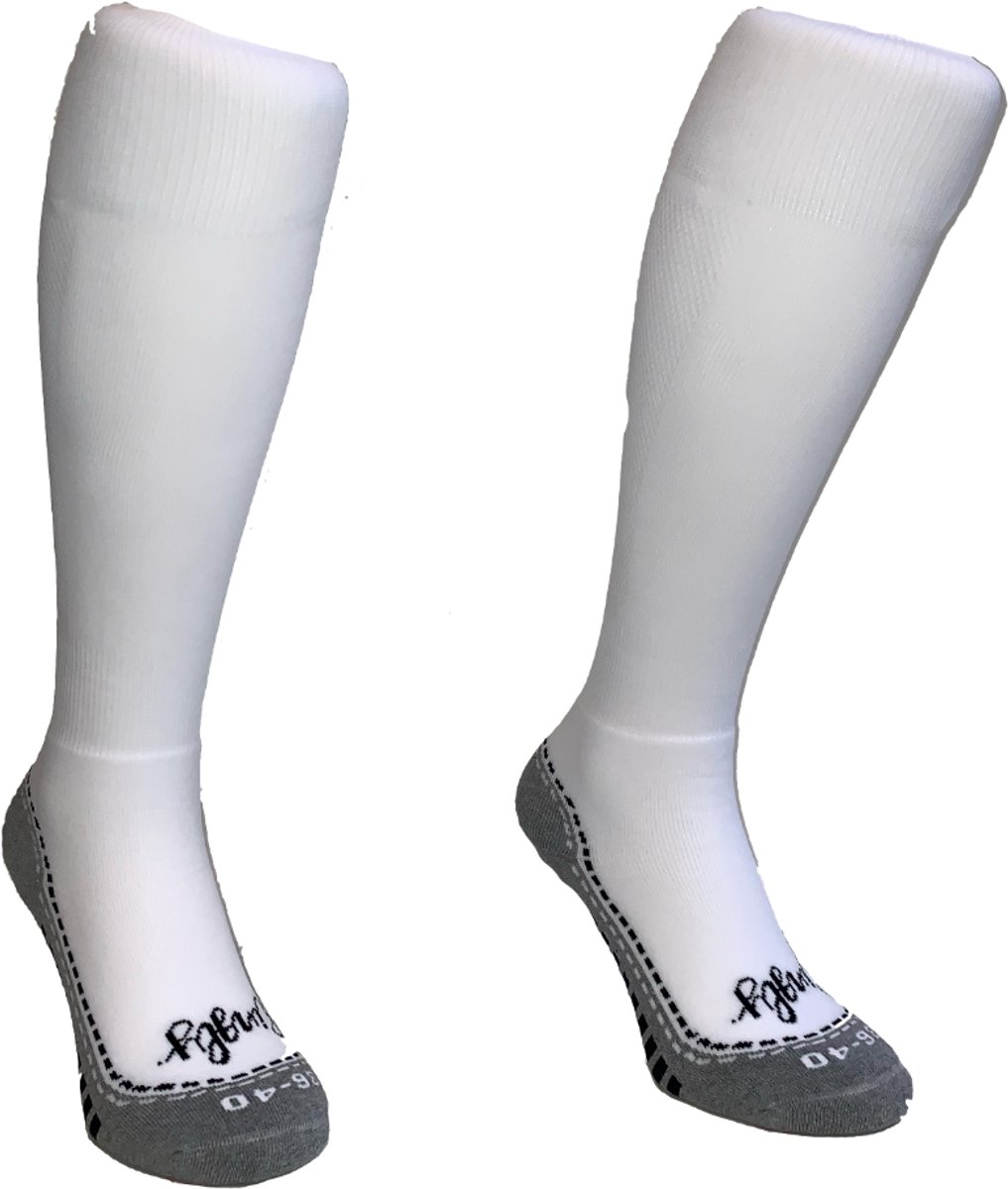 Hingly Lange Sportsokken, Hockeysokken, Voetbalsokken, 2-pack Wit 45-48