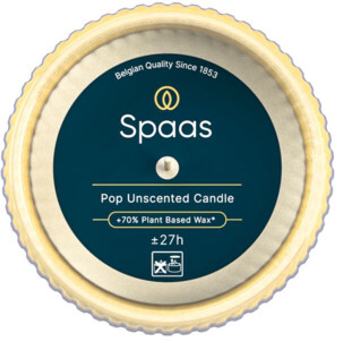 SPAAS Pop Geurloze Kaars Brandduur ± 27u Middernacht Blauw