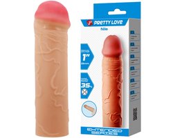 Baile Penissleeve Flesh – 16,5 cm – Diameter 3,8 cm – Binnendiameter 2,44 cm – Penis Extender
