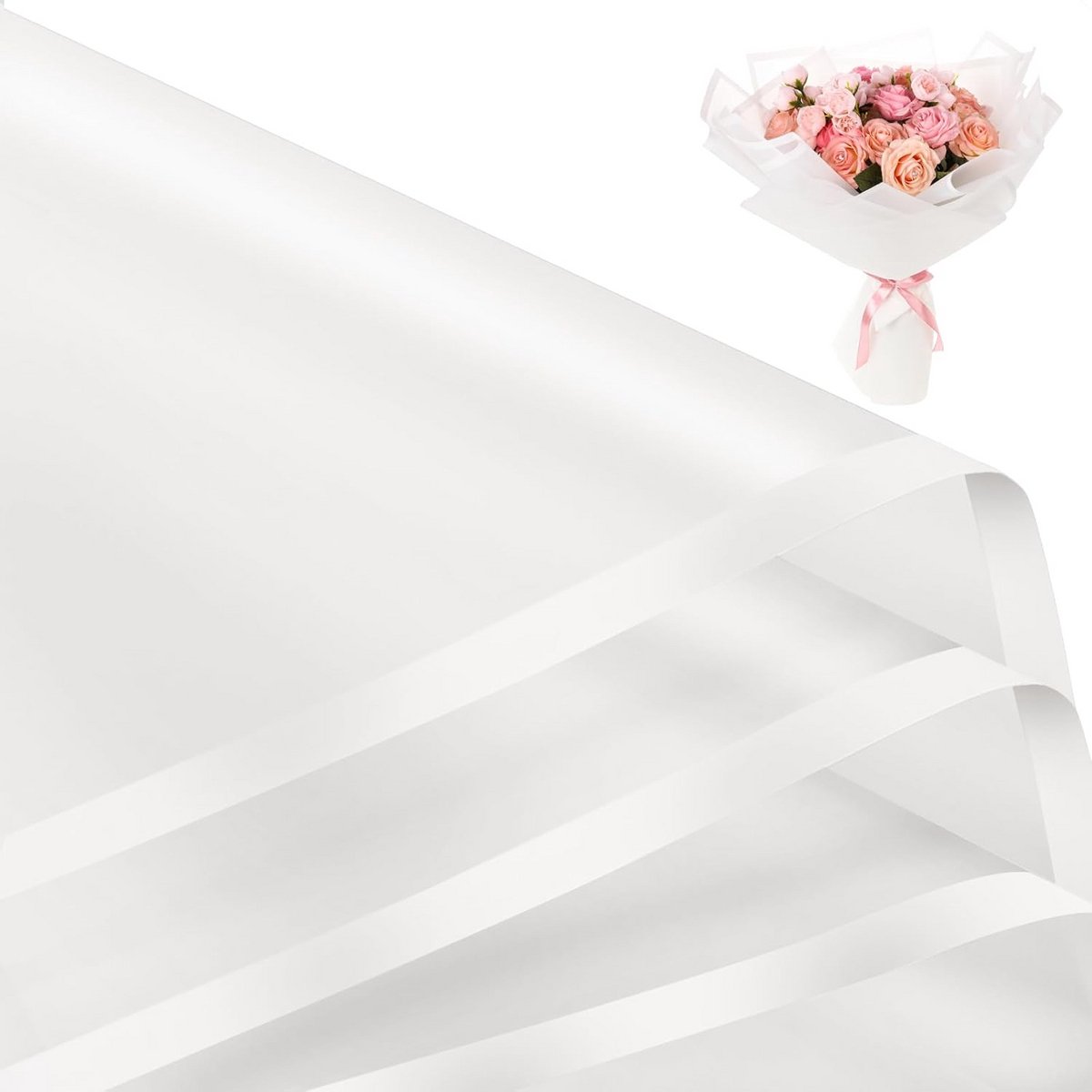 25 Vellen Wit Waterdicht Bloem Inpakpapier voor Boeketten en Cadeaus