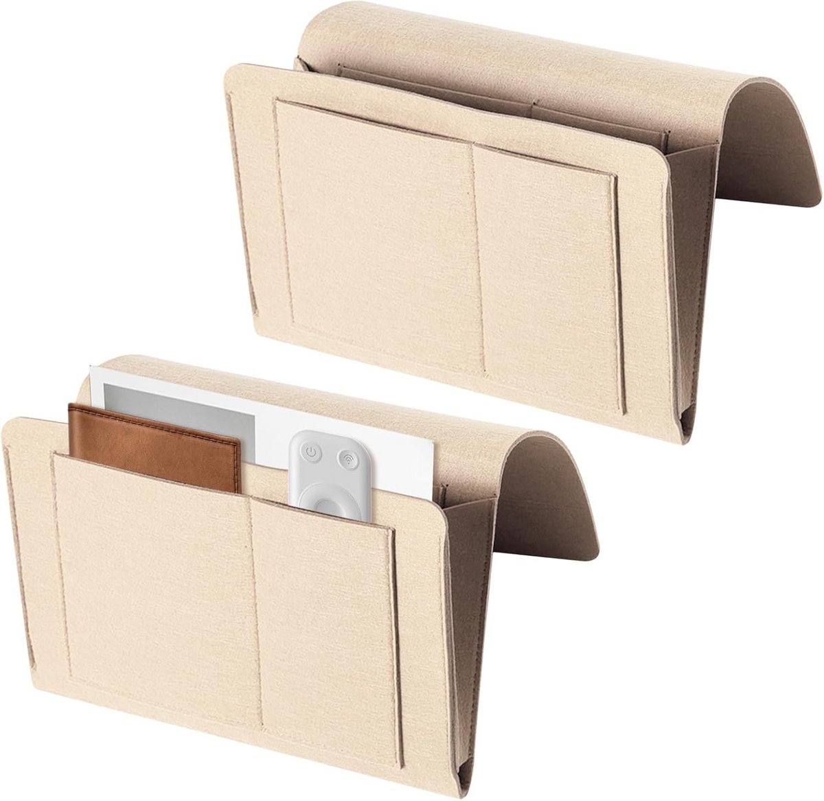 2 stuks Organizer voor Nachtkastje - Ophangbare Opbergtas van Vilt
