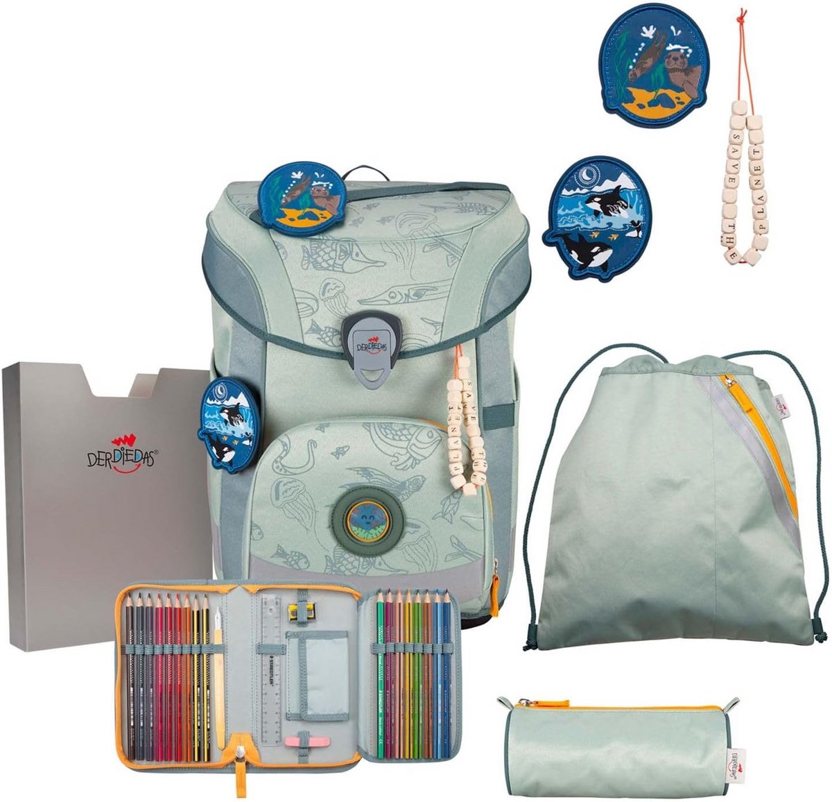 Ergonomische Schooltas Set 5-Delig Inclusief Sporttas en Etui voor Schoolgaanden