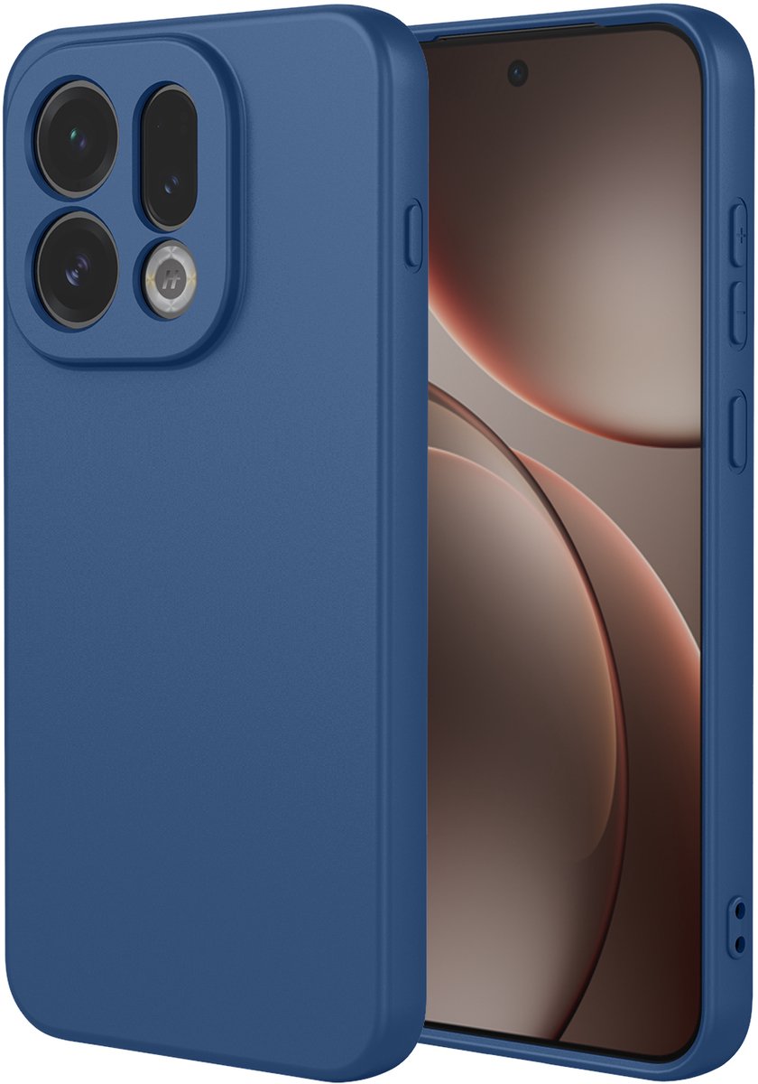 MobyDefend Hoesje - Geschikt voor Oppo Find X9 - Matte Siliconen Backcover - Blauw