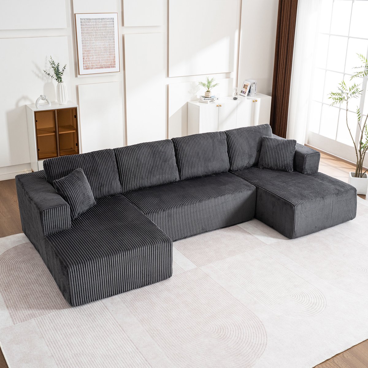 HAUSS SPOLE U Bank - Modulaire Loungebank Met Slaapfunctie - Geen Montage Nodig - Met 6 Ku