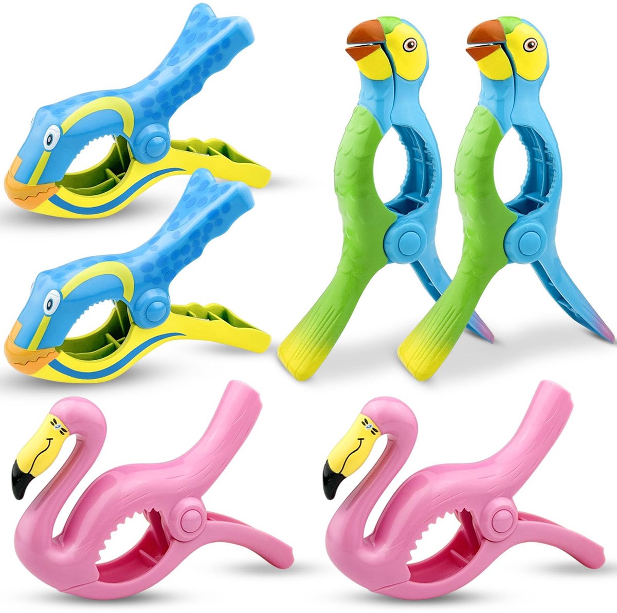 Zomeraccessoires - Kleurrijke Strandhanddoek Klemmen - Set van 6