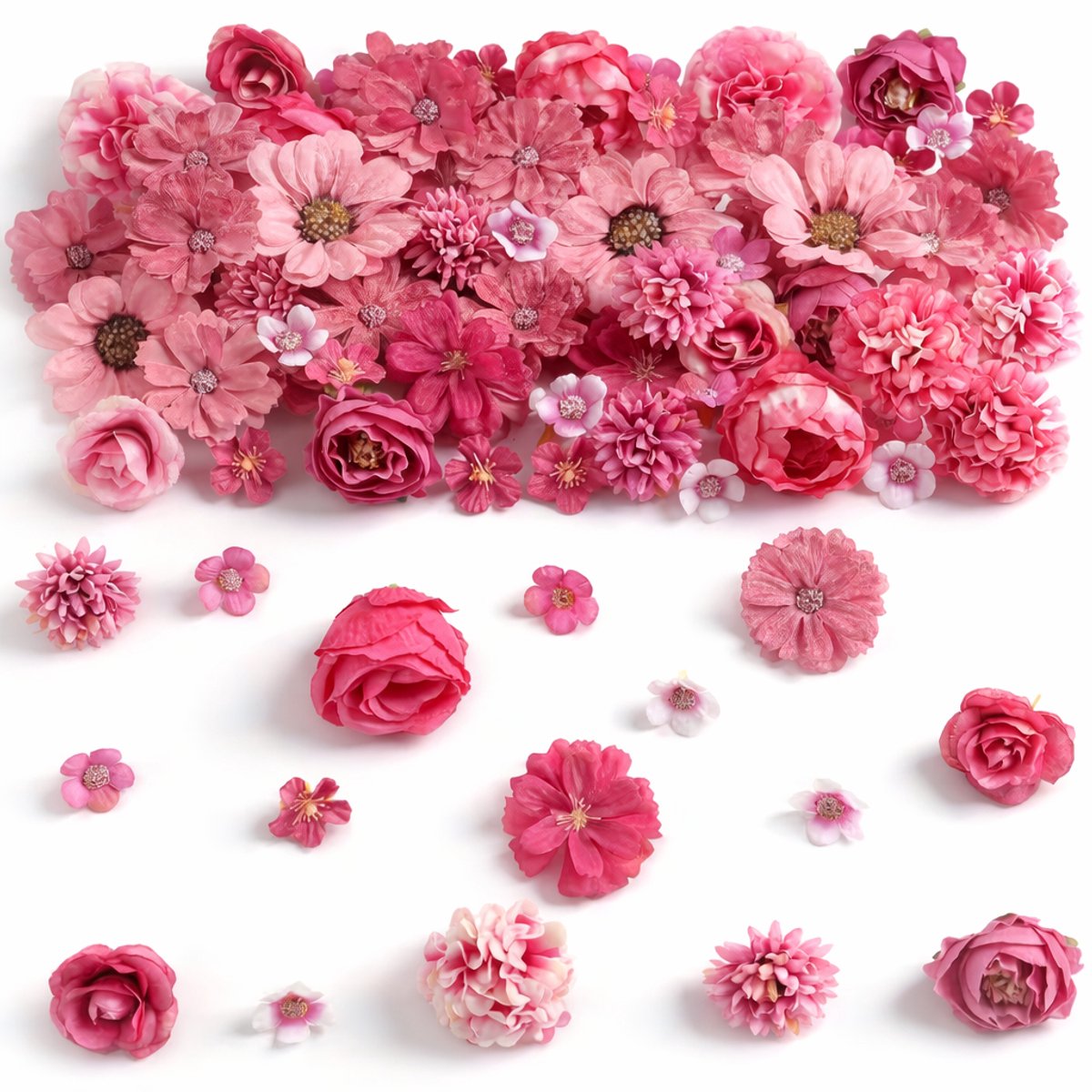 Grote Kunstbloemen Mix 2-8 cm - 50 Stuks - Roze Mix - Kasey