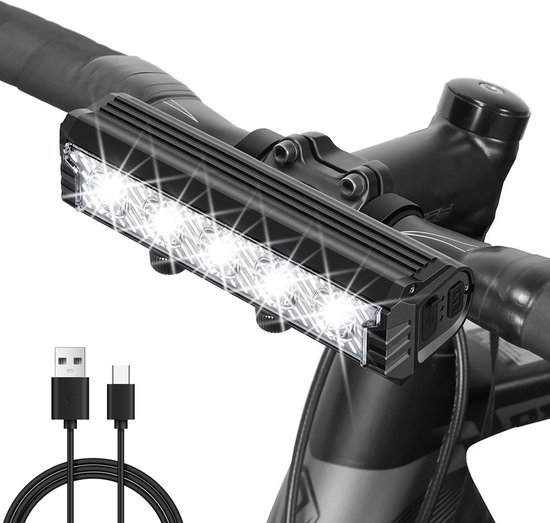 2800 Lumen E-bike Koplamp - Fietslicht - Fiets lamp - Bike light - 5 LED - 5 Standen - 6400mAh - IPX5 Waterdicht