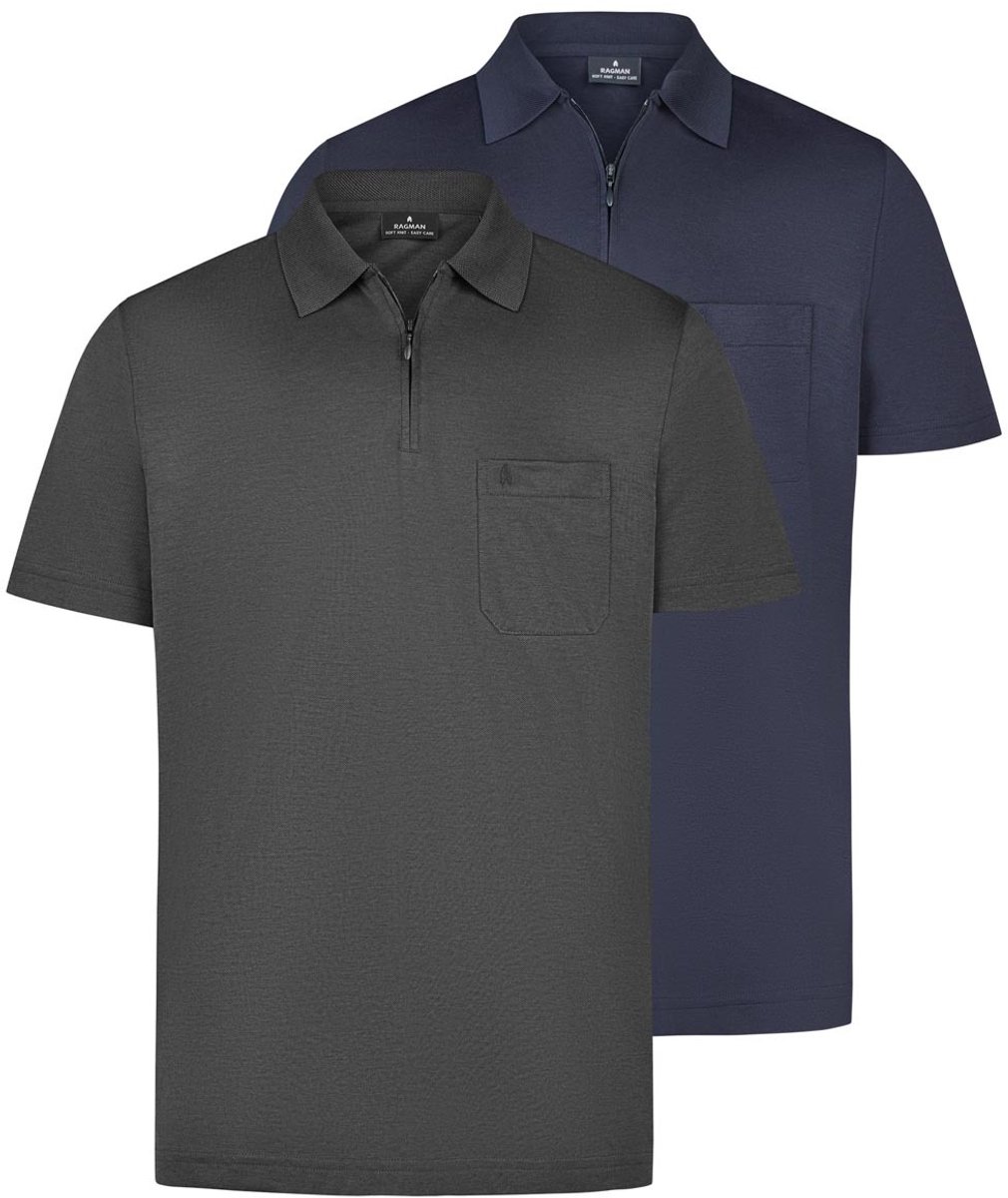 RAGMAN Heren poloshirt 2 pack Basic