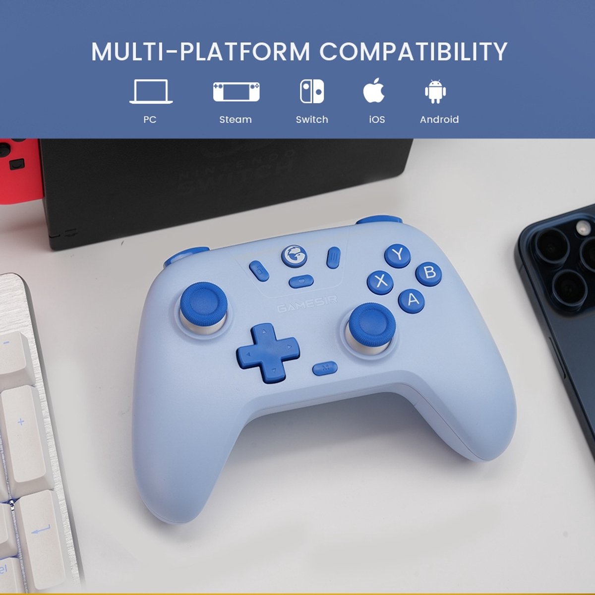 GameSir Nova Lite - Draadloze Controller - Blauw thumbnail 2