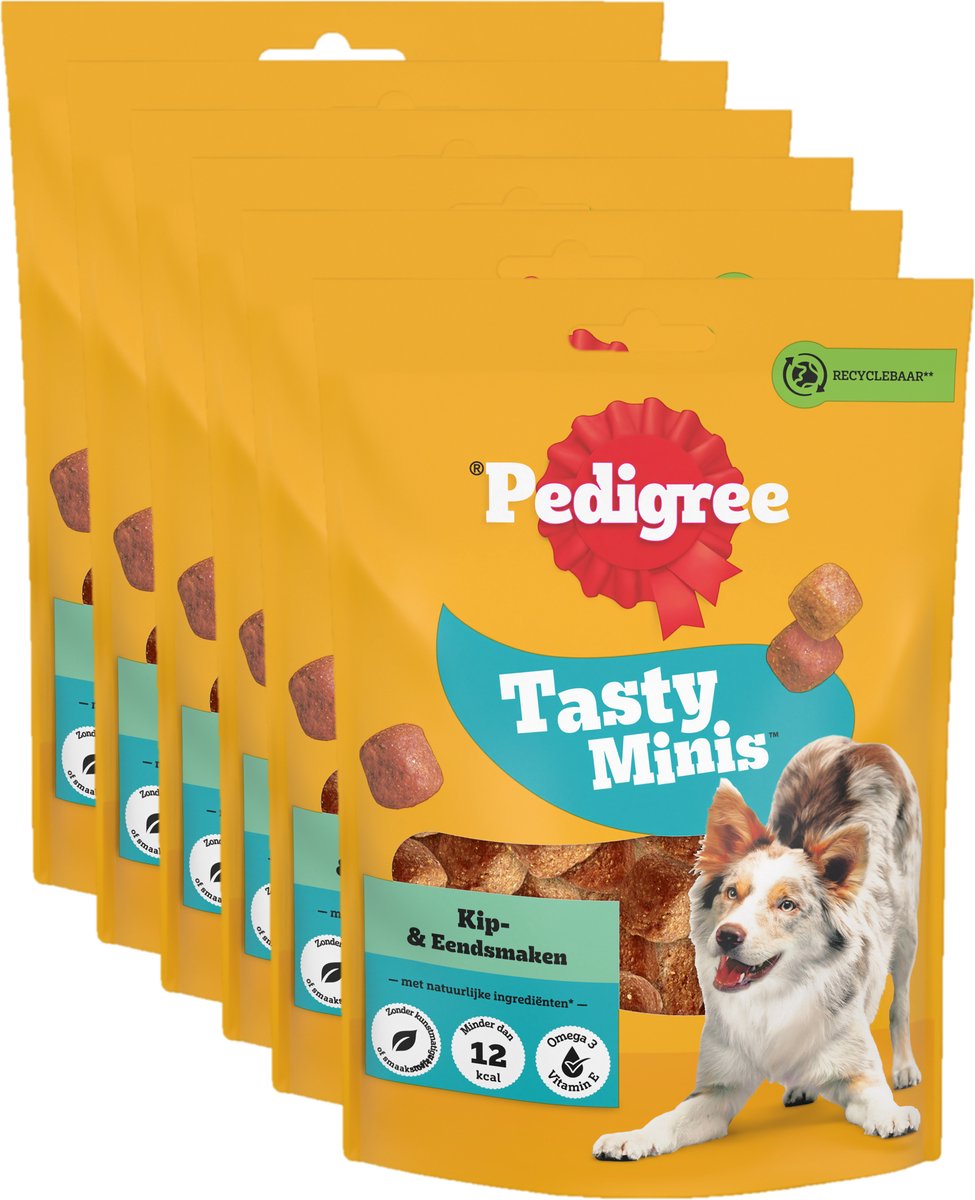 6x Pedigree Pedigree Hondensnacks Tasty Mini's Chewy Cubes 130 gr