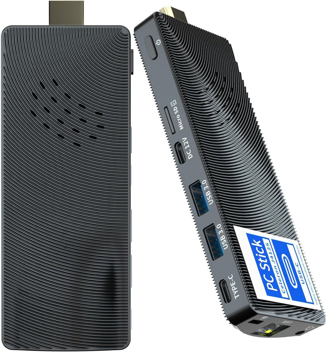 Mini PC Stick met Windows 11, 8GB RAM, 128GB, Celeron Quad-Core, Stille Fanless Desktop PC