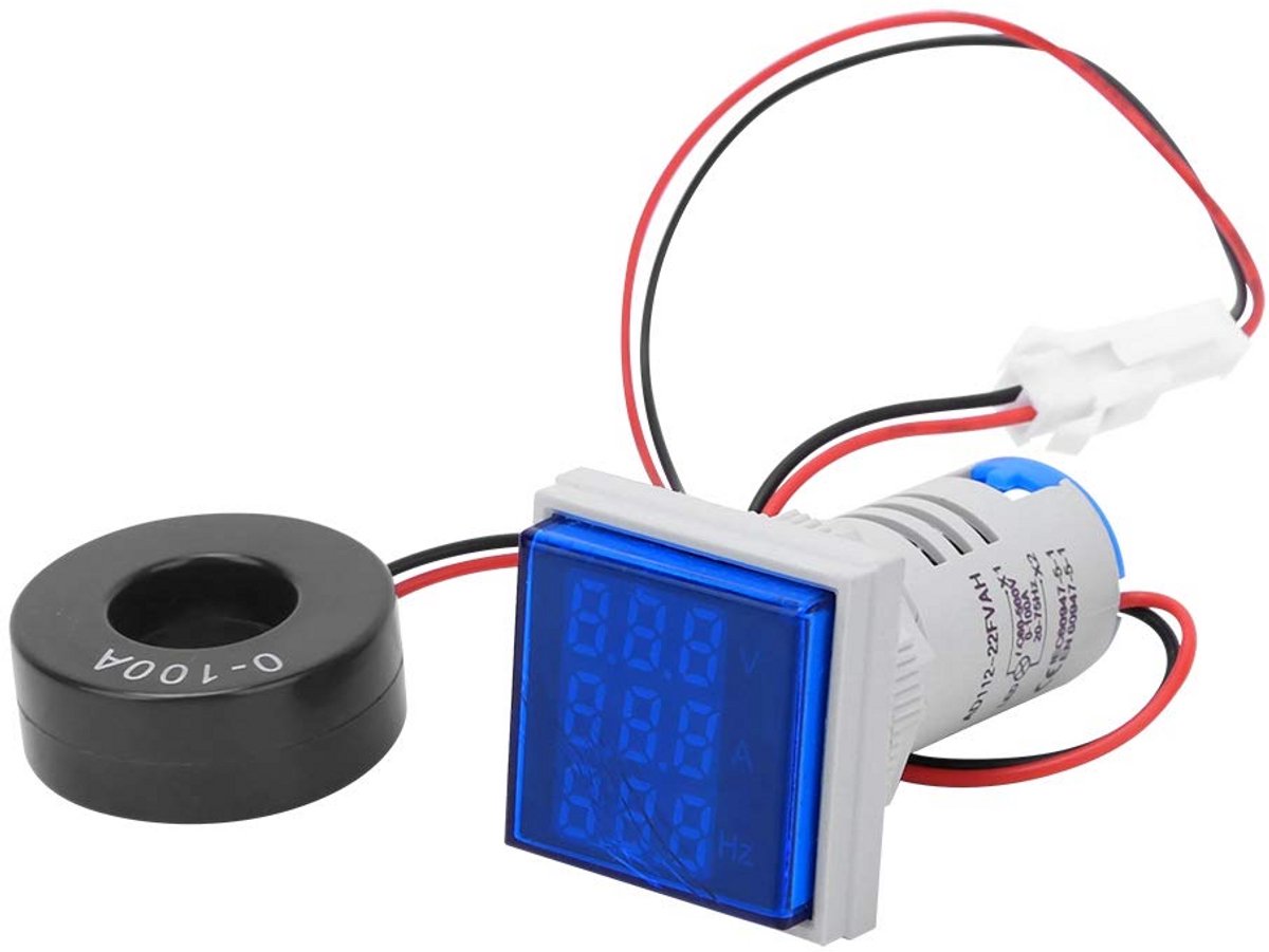Digitale AC Spanningsmeter Frequentiemeter Ampèremeter met 3-cijferig LED-display