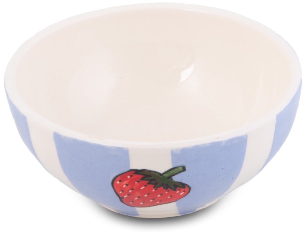 Schaaltje Fruity Strawberry – Paars/Wit – Aardewerk – ø 12cm - Dishes & Deco