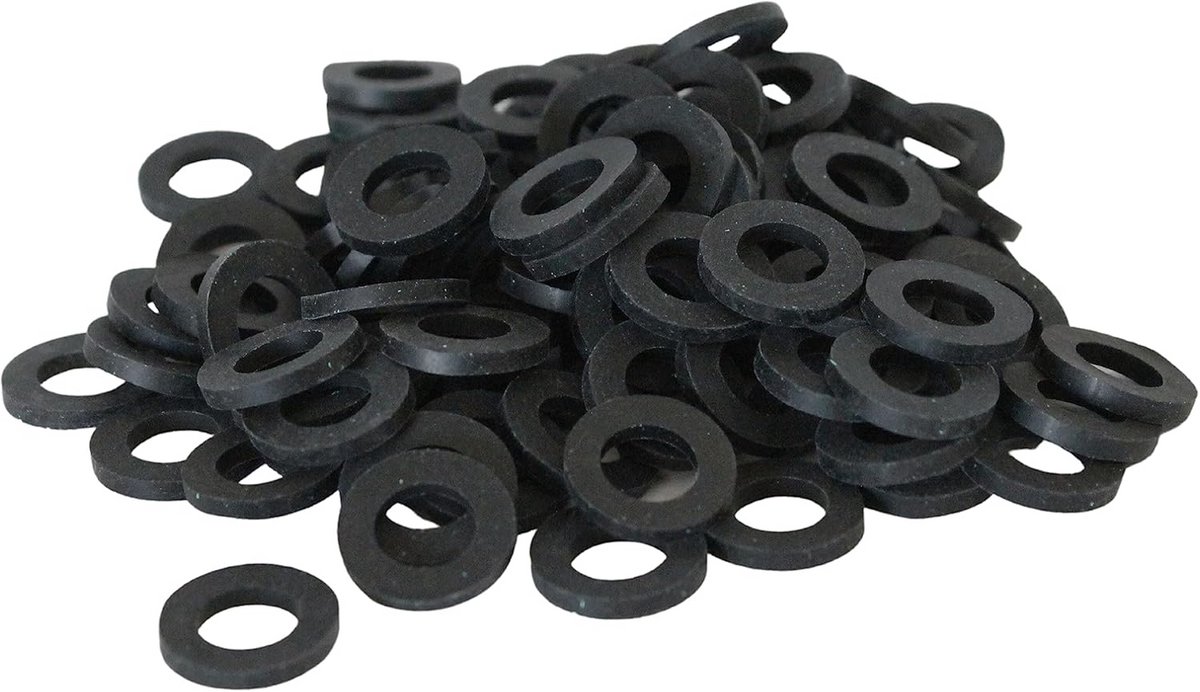 100 Stuks Platte Rubberen Pakkingen 1/2 Inch (18.5 x 10 x 2mm) voor Leidingwerk en Ventila