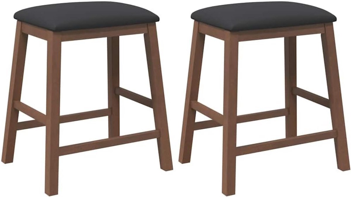 Set van 2 Massief Houten Barstoelen met Kussens
