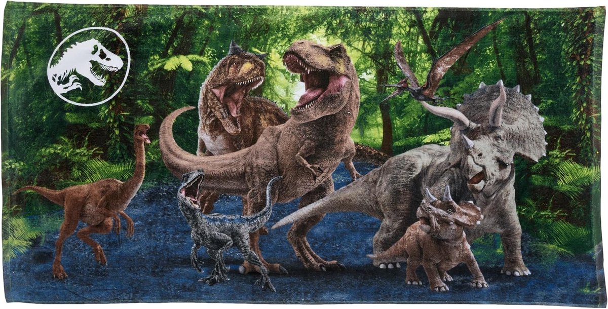 Superzacht Katoenen Strandlaken voor Kinderen, Groot Formaat, Dinosaurus Thema
