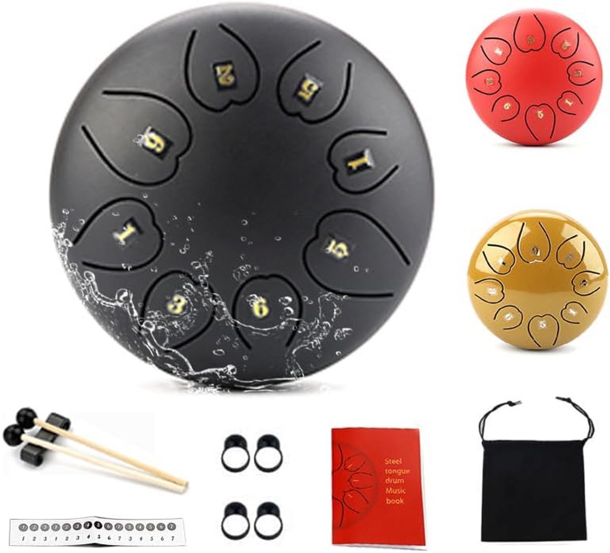 Stalen Tong Drum 6 Inch 8 Noten Handpan Muziekinstrument voor Meditatie en Ontspanning