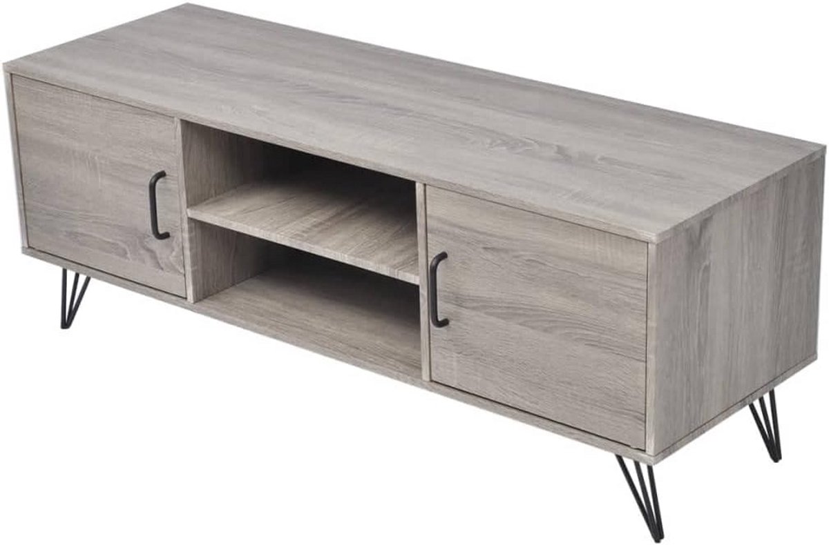 TV Meubel Dressoir 120 cm Breed Grijs Kast voor Televisie en Mediaopslag