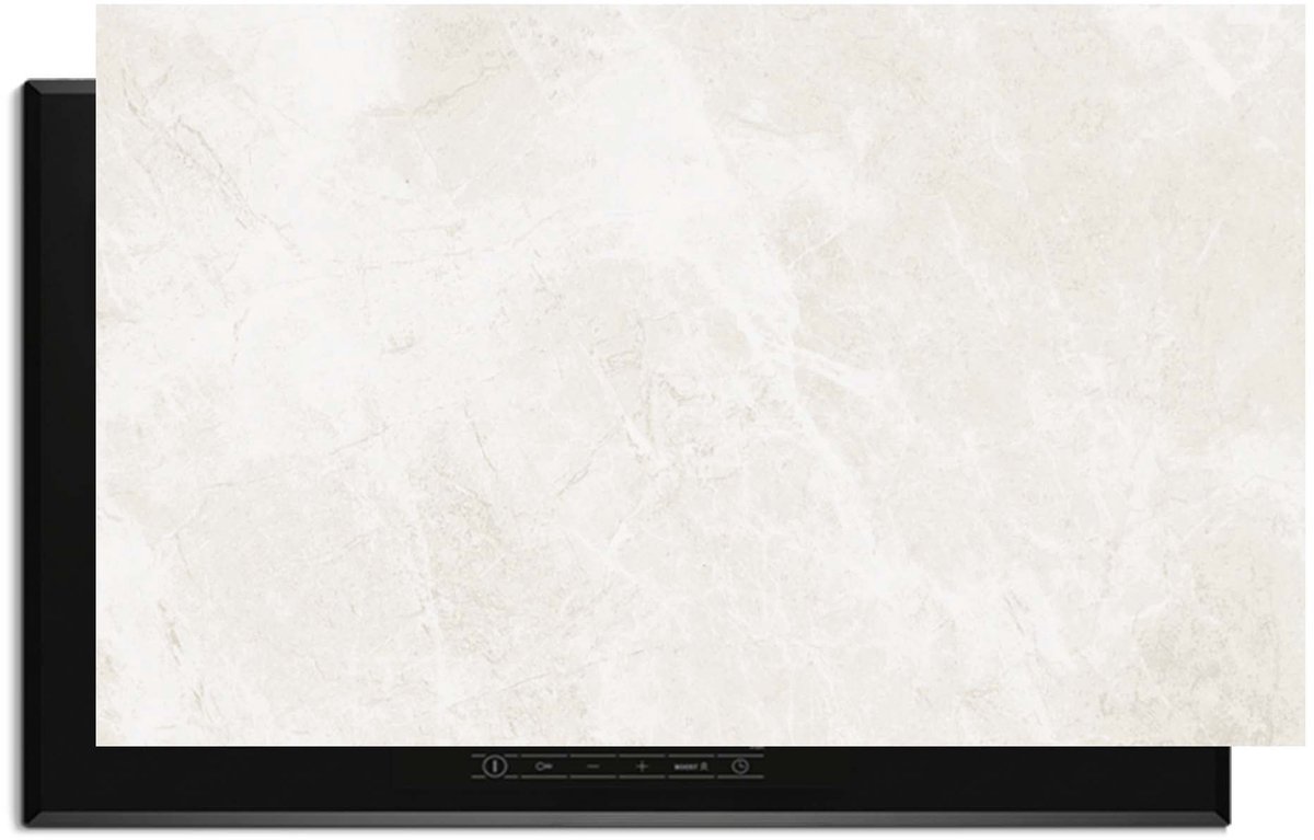 KitchenArt - Beige Marble – Inductie Beschermer - 83x51.5 cm - Kookplaat Beschermer - Luxe Afdekplaat Inductieplaat - Anti-slip & Oprolbaar - Beschermmat Inductiekookplaat