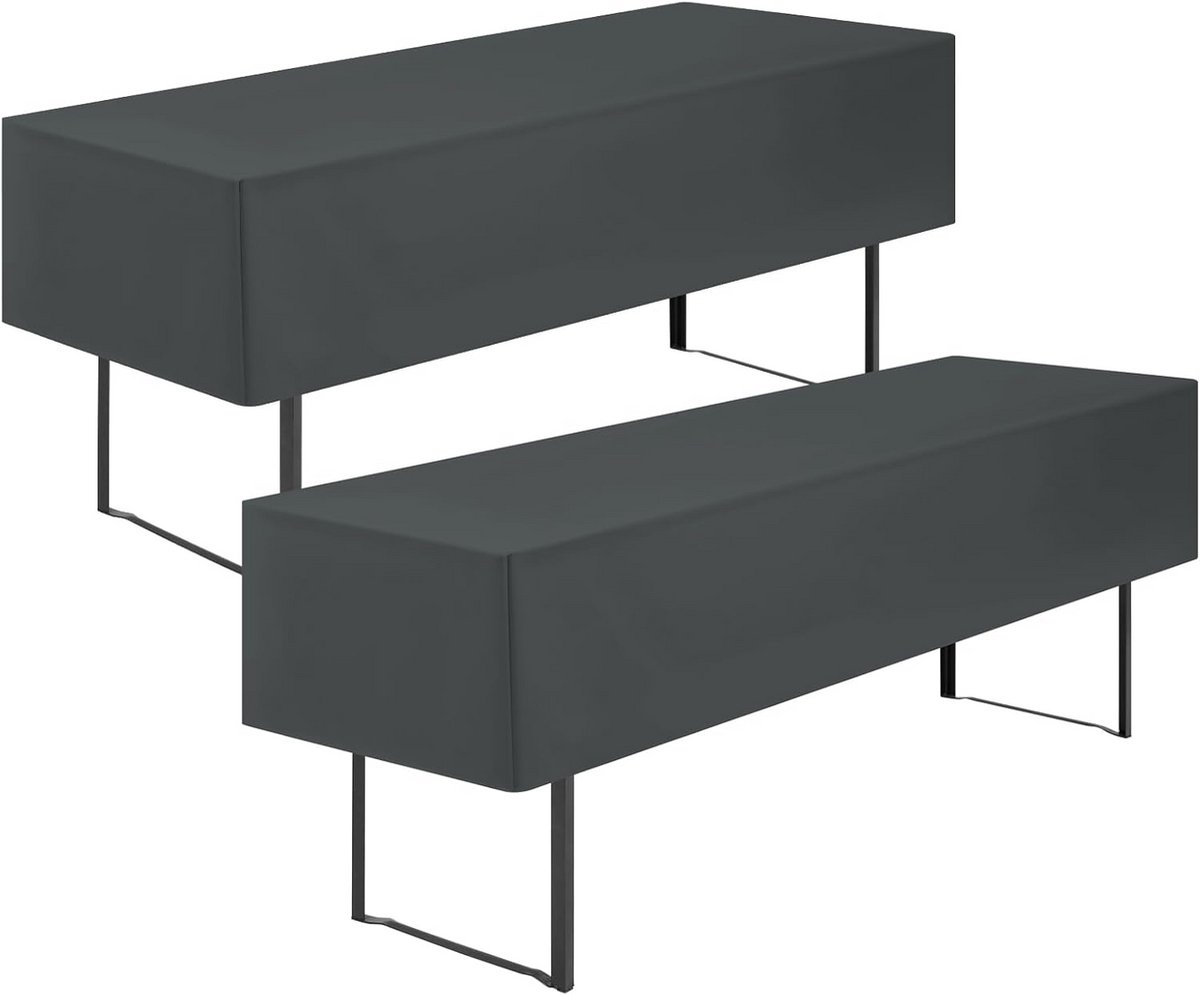 2x Biertafelhoes Set Antraciet - Set van 2 Premium Tafelkleden voor Bierbanken 220x70cm