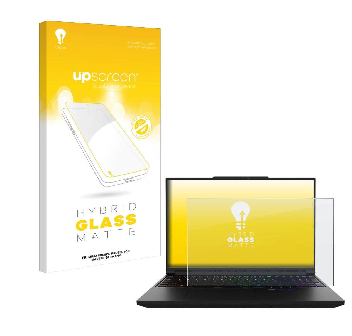 upscreen - Screenprotector voor XMG Pro 16 - Folie Beschermfolie Beschermglas matte
