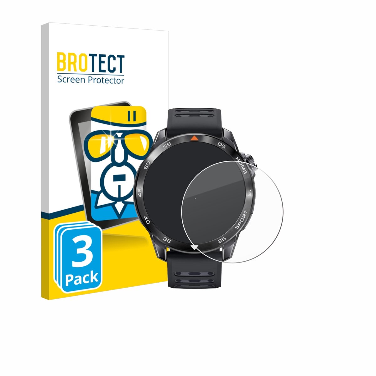 BROTECT - Glas Screenprotector voor Xiaomi Mibro GS Pro 2 - Gehard Beschermglas 9H 3 Stuks