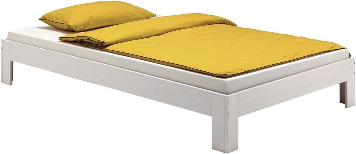 Eenpersoonsfutonbed Thomas 100x200 cm Massief Grenen Wit Gelakt Zonder Hoofdeinde