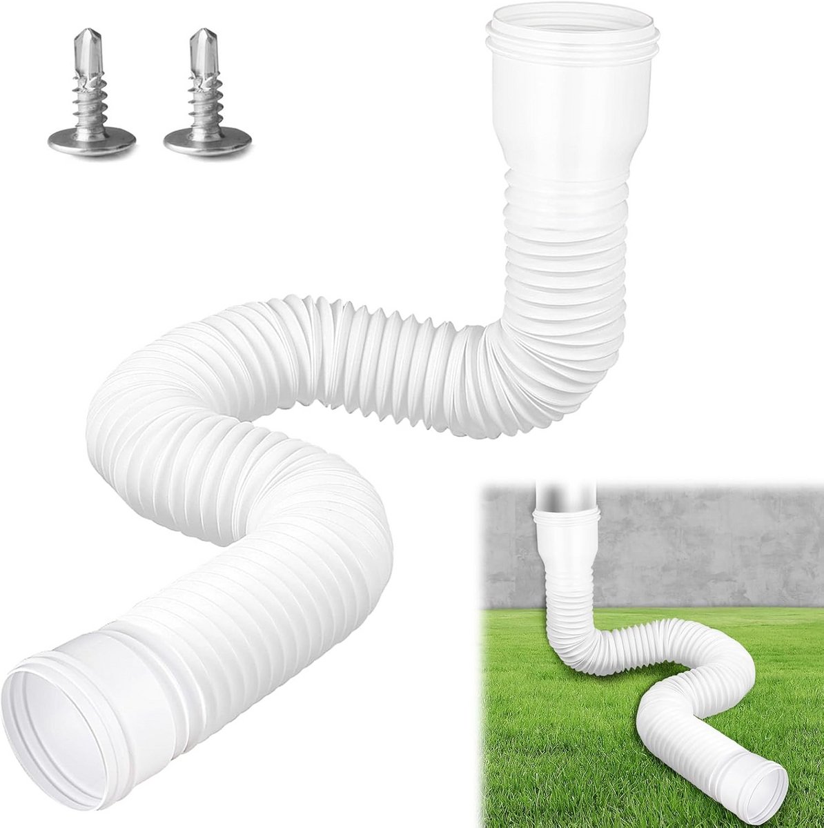 Flexibele Dakgoot Regenpijp Verlengstuk Rond 80/100 mm Verlengbaar