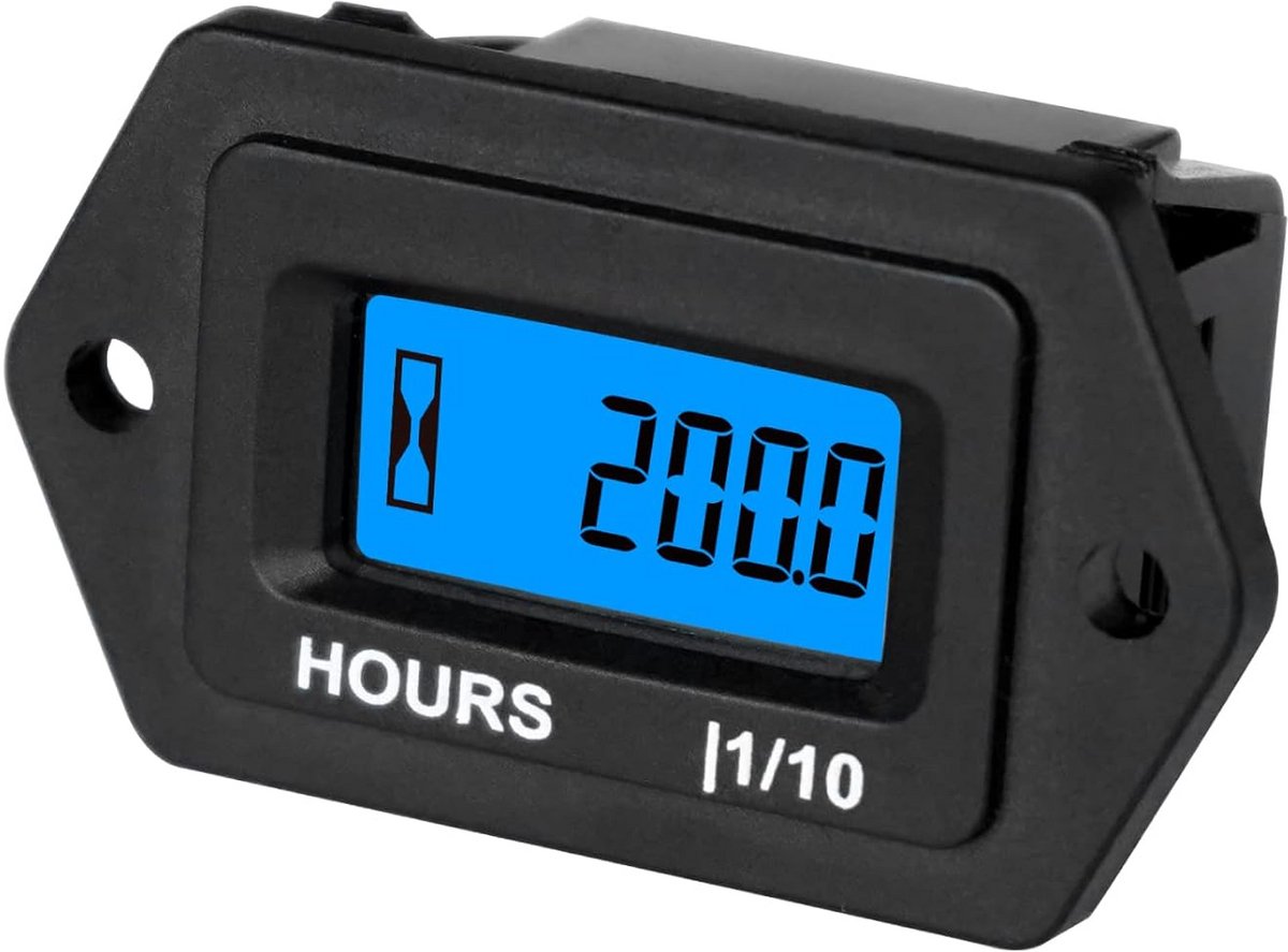 Digitale LCD Urenteller met Blauwe Achtergrondverlichting voor DC Systemen
