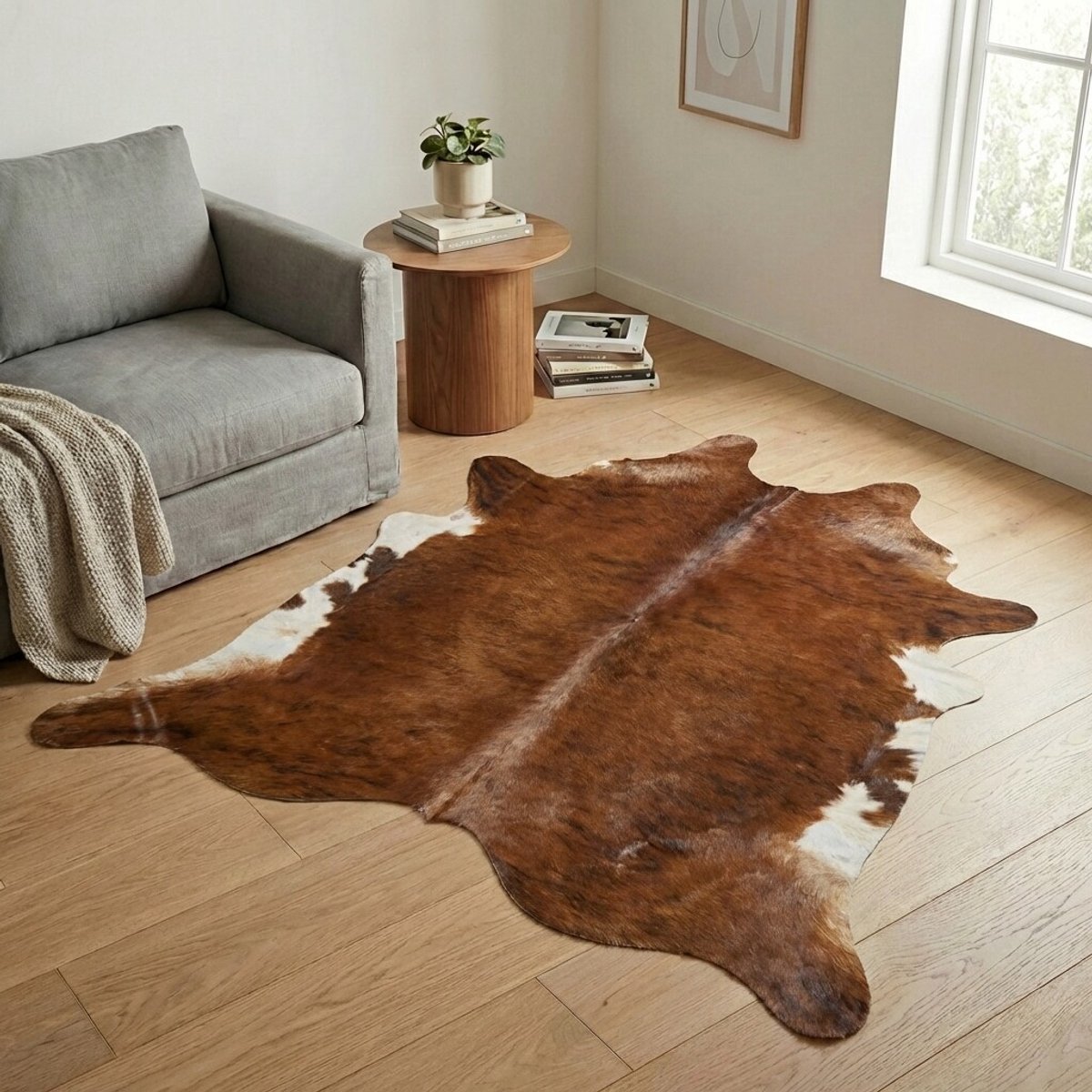 Koeienhuid Vloerkleed - Effen-solid - 204 x 190 cm - Koeienkleed / Koeienvel / Dierenvel / Dierenhuid / Koehuid Tapijt