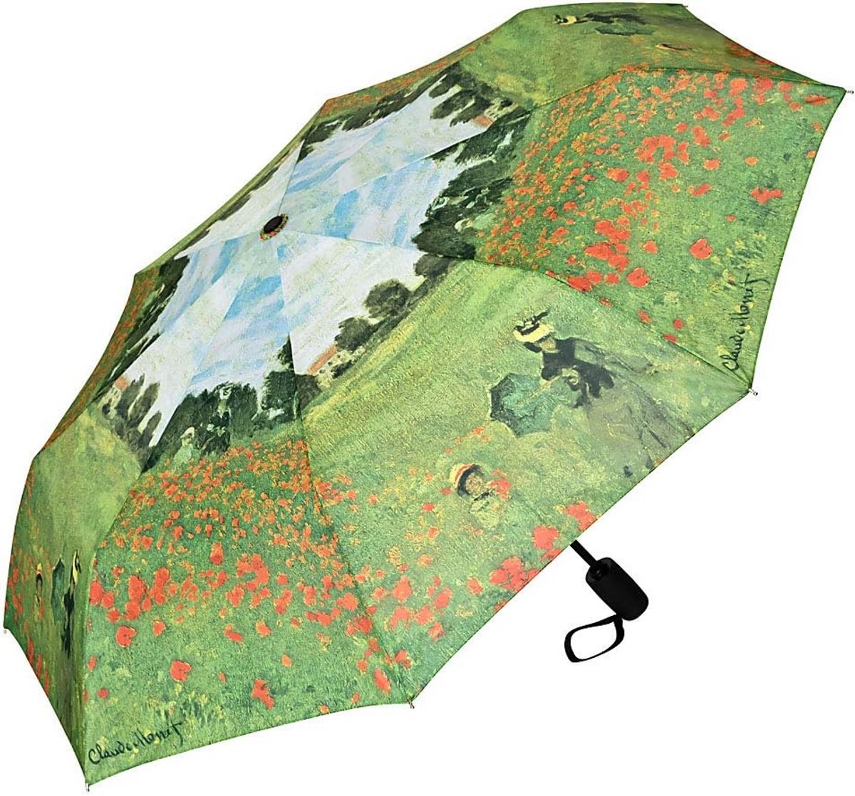 Compact Automatisch Openende Pocket Paraplu met Artistiek Bloemenprint