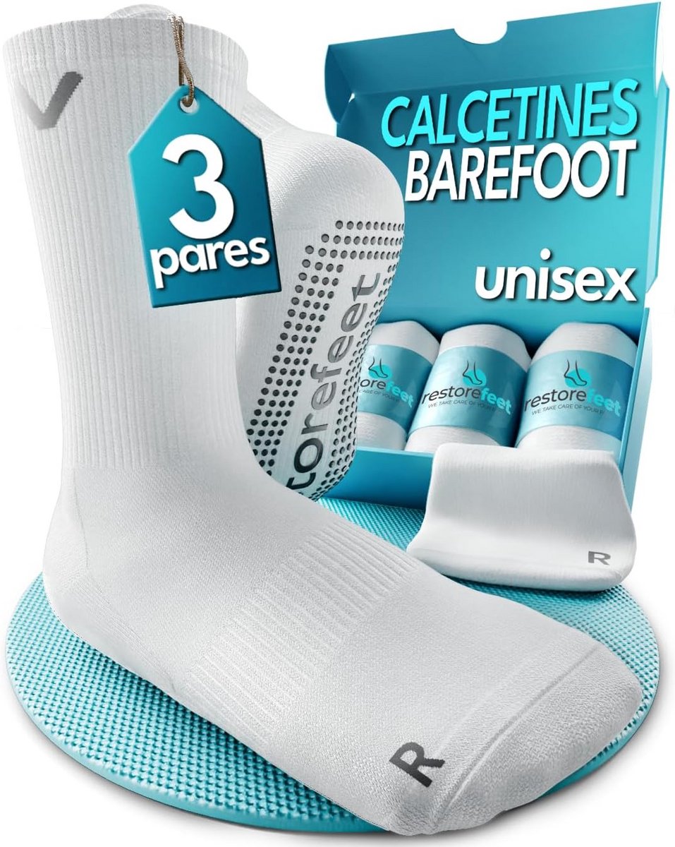 Antislip Yogakousen met Brede Teen, Ademend Katoen voor Yoga, Pilates en Fitness
