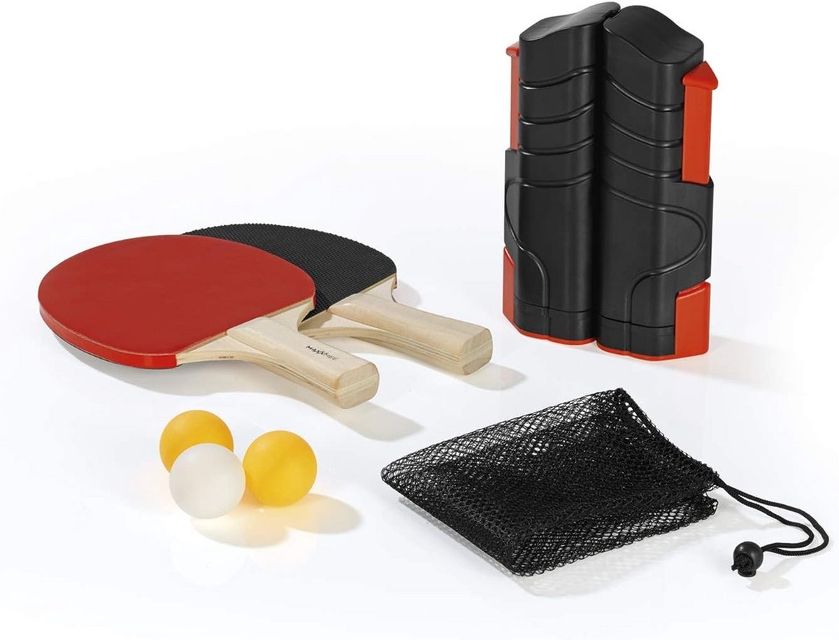 Tafeltennis Set Compleet met Net, Batjes en Ballen voor Elke Tafel