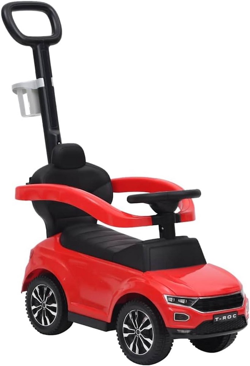 Loopauto Volkswagen T-Roc Rood met Duwstang
