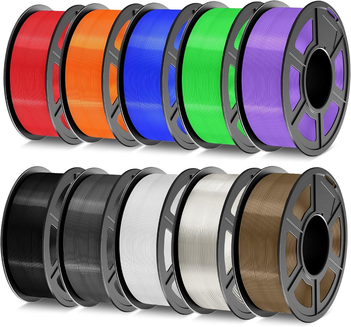 Image of 10KG PETG Filament Bundel - 10 Kleuren 3D Printer Filament 1.75mm (Zwart, Wit, Blauw, Rood etc.)