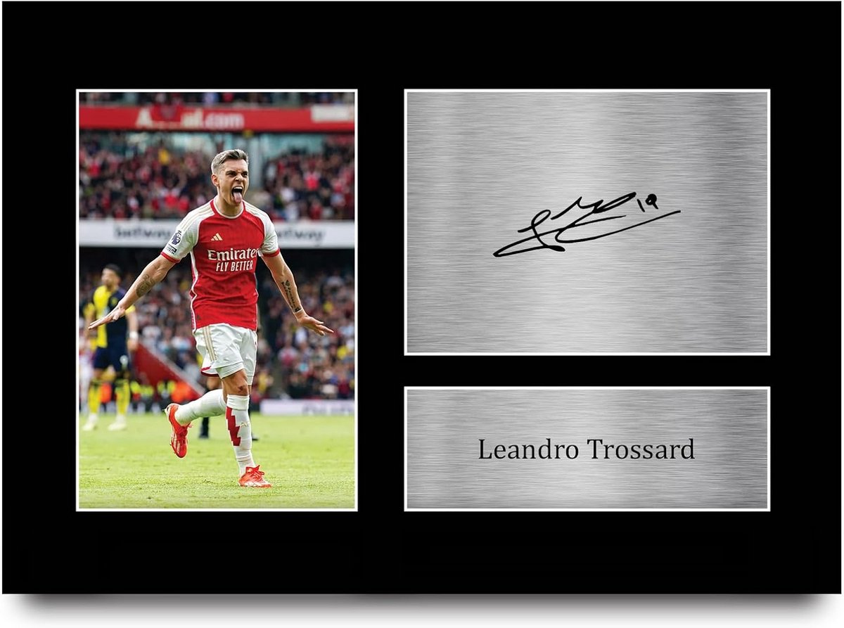 Gedrukte Gesigneerde Foto A4 van Leandro Trossard - Cadeau voor Voetbalfans
