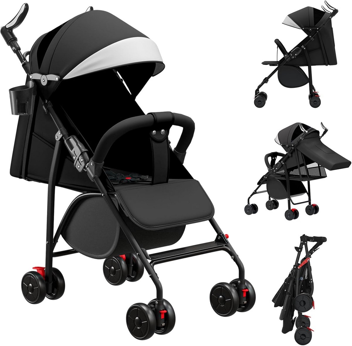 3-in-1 Kinderdriewieler met Duwstang - Loopfiets voor Baby en Peuter (0-4 jaar)