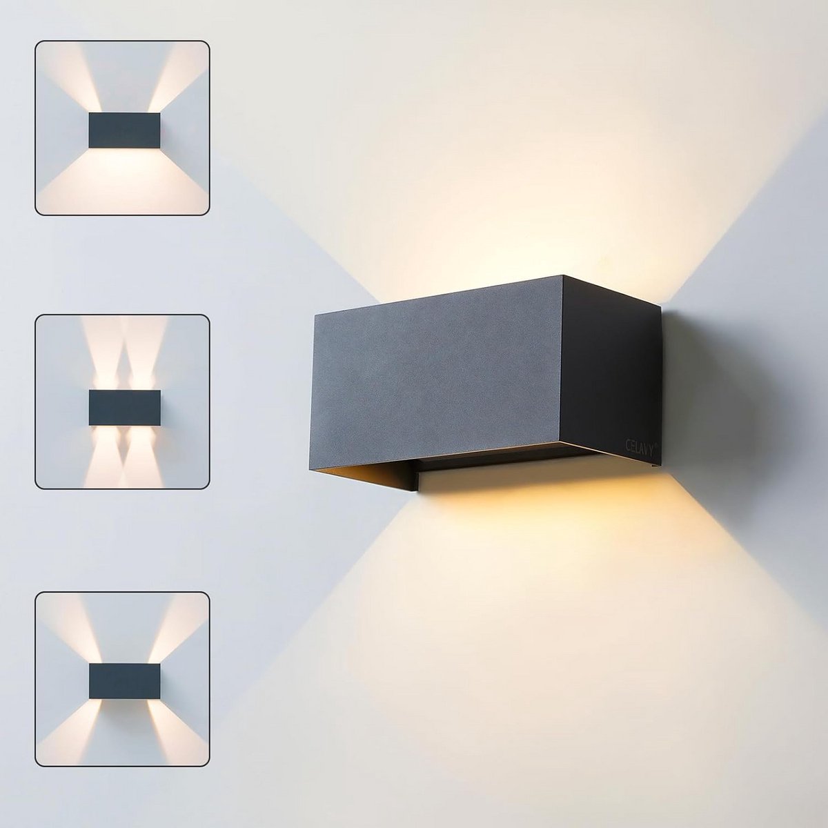 Moderne UP/DOWN LED Wandlamp - Waterdicht (IP65) voor Binnen & Buiten - Donkergrijs