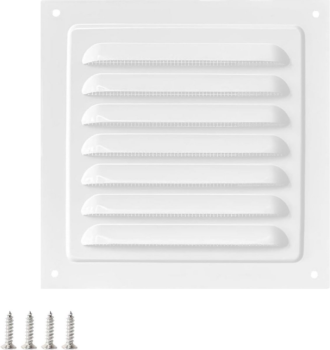 Ventilatierooster met Jaloezieën Wit 150x150 mm voor Buitenmuur