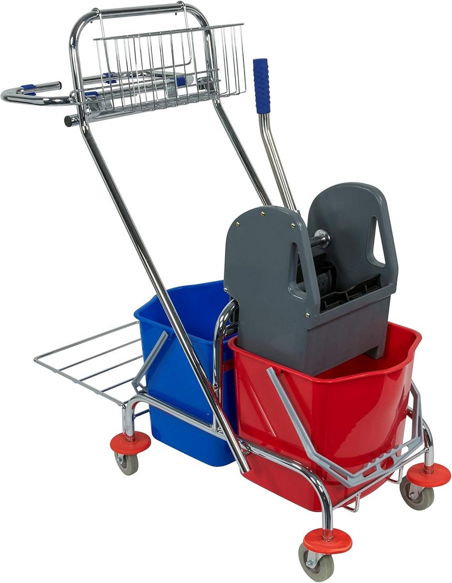 Sprintus Dubbele emmer trolley - Chrome - Per 2 stuks