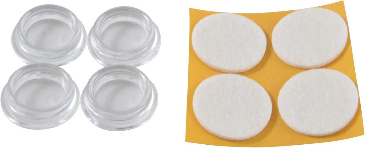 Ronde meubelglide met teflon - 4 stuks - 30 mm - geschikt voor zware meubels en meubels met wielen