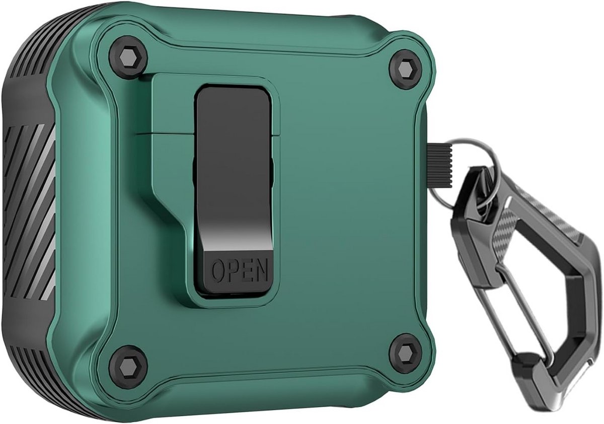 Lock Case voor AirPods 4 - Robuuste Beschermhoes met Veiligheidssluiting en Keychain